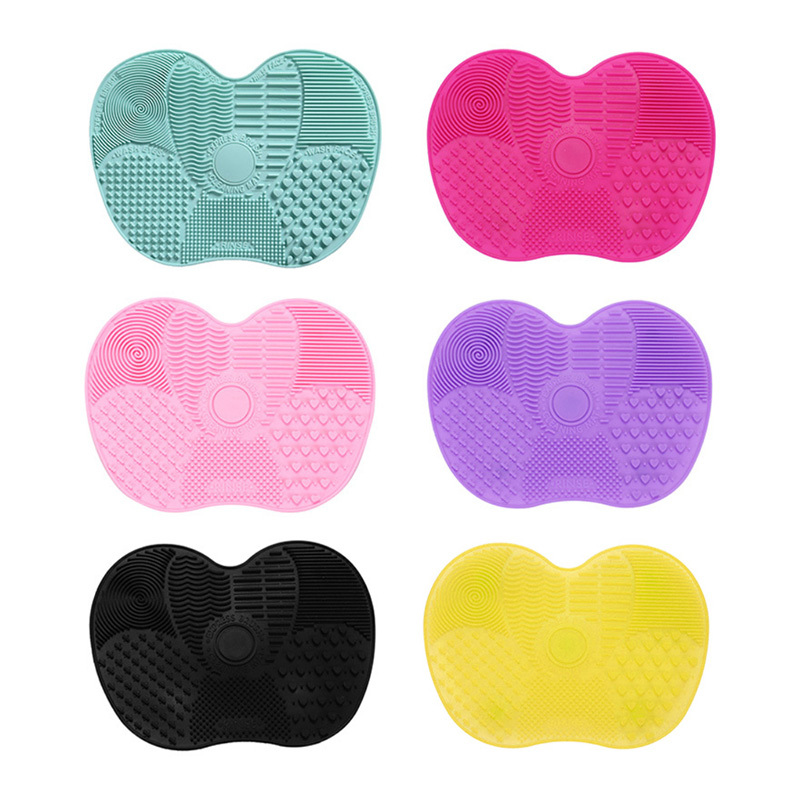 1Pcs Portable Silicone Scrubber Board Fruit Shape Cleaner Pad Make Up Washing Brush Multicolor Cleaning Mat