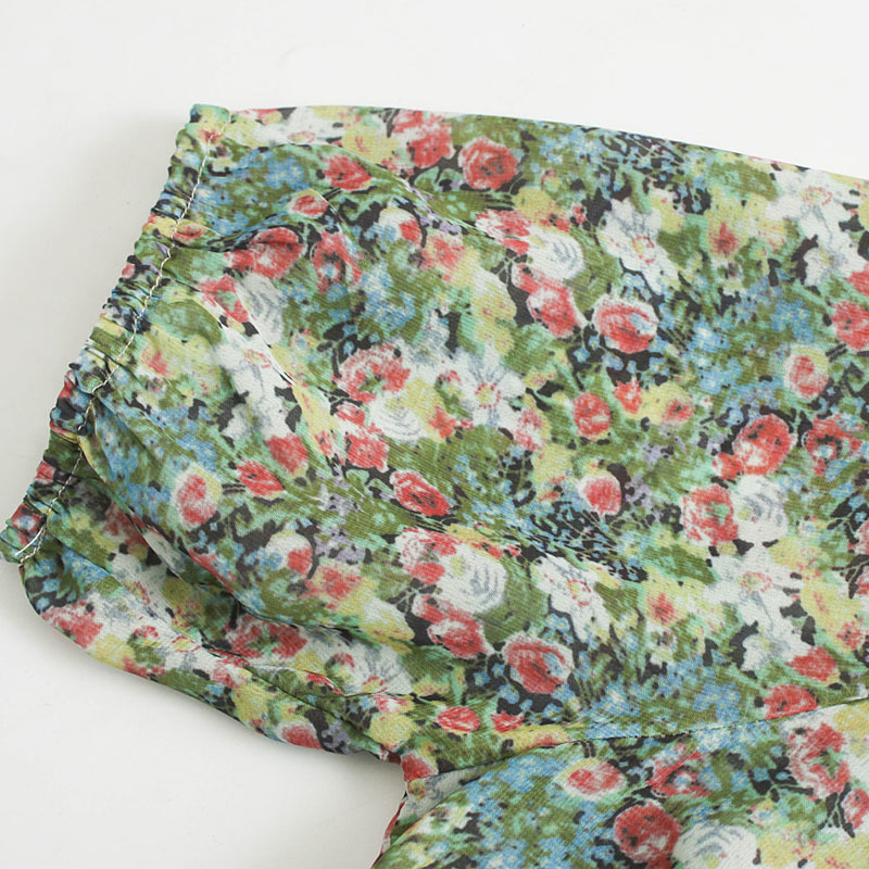 Women's summer floral print ruffled lapels single-breasted short-sleeved shirt women Wooden eared Harajuku Female tops 210507