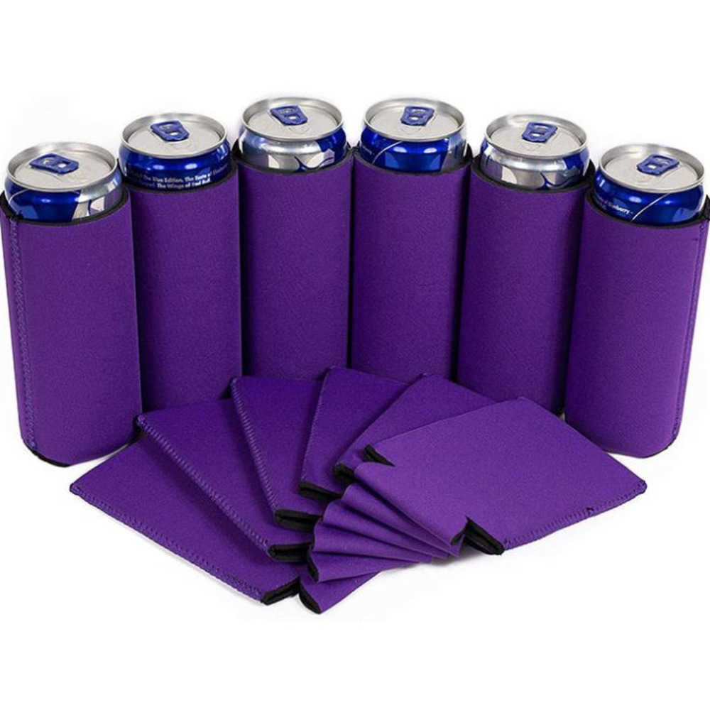 1000Pcs Blank Neoprene Slim Beer Can Cooler Tall Stubby Holder Foldable Stubby Holders Skinny Beer Cooler Bags For 12oz