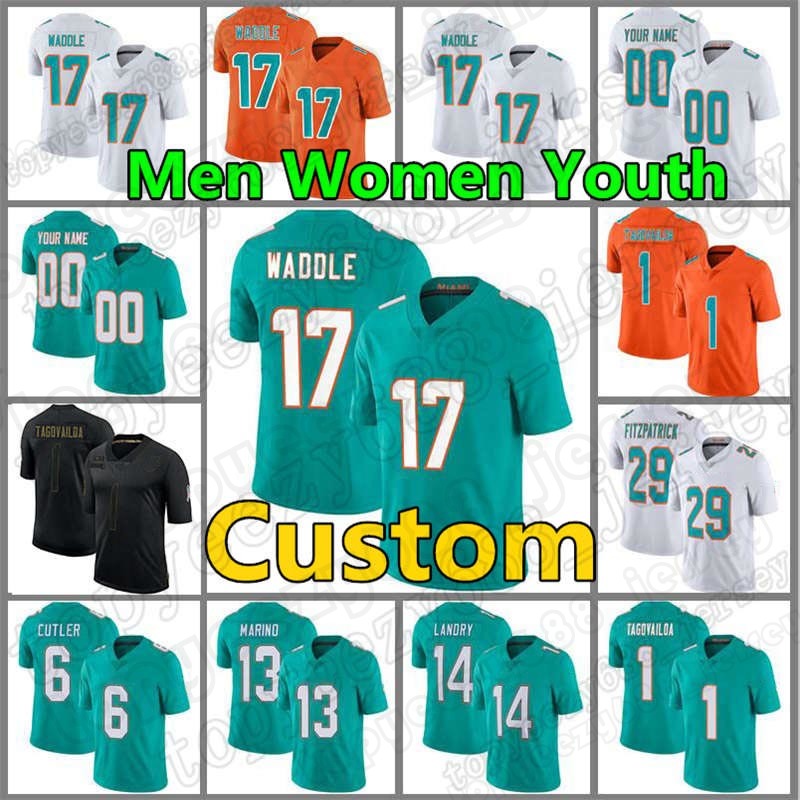 Custom 17 Jaylen Waddle MiamiMens DolphinsJerseys 1 Tua Tagovailoa Football Dan Marino Women 39 Larry Csonka Youth DeVante Parker Xavien Howard Jason Taylor, Custom men (haitun)
Custom 17 Jaylen Waddle MiamiMens DolphinsJerseys 1 Tua Tagovailoa Football Dan Marino Women 39 Larry Csonka Youth DeVante Parker Xavien Howard Jason Taylor, Custom men (haitun)
