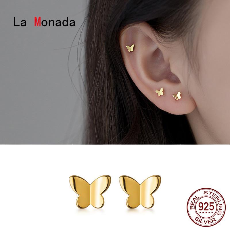 Stud La Monada Women Earrings Korean 925 Sterling Silver For Jewelry Golden Butterfly Women's Stylish, Golden;silver
Stud La Monada Women Earrings Korean 925 Sterling Silver For Jewelry Golden Butterfly Women's Stylish, Golden;silver