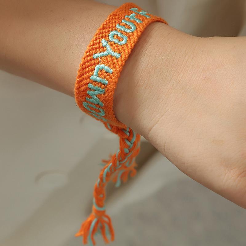 Charm Bracelets Woven Friendship Bracelet For Women Blue Letter Printed Rope Embroidery Braided With Tassel Wholesale Jewelry
Charm Bracelets Woven Friendship Bracelet For Women Blue Letter Printed Rope Embroidery Braided With Tassel Wholesale Jewelry