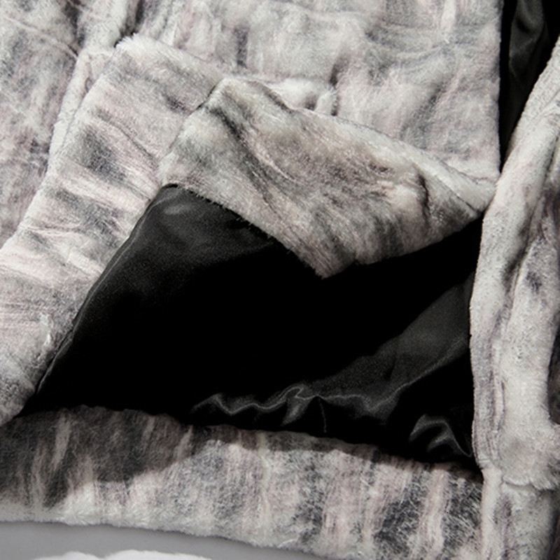 IEFB / Men's Clothes Hip Hop Leather Printing faux Fur Coat For Men and Women Comfortable Jakcet With Pockets 19H-a185 210524