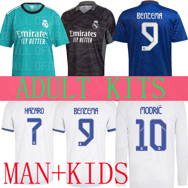 REAL MADRID soccer jerseys 21 22 football shirtS THIRD HAZARD BENZEMA Camavinga MODRIC Kroos VINI JR Casemiro third camiseta away kids 2021 fans player version, Away women