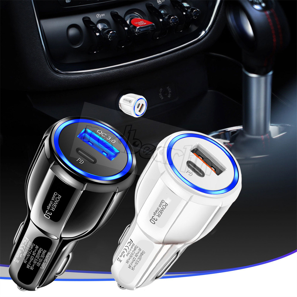 30W 18W Fast Quick Chargers PD USb-C Type c QC3.0 Car Charger Auto Power Adapters For IPhone 7 8 11 12 13 14 Pro max Samsung S20 S21 S22 htc android p