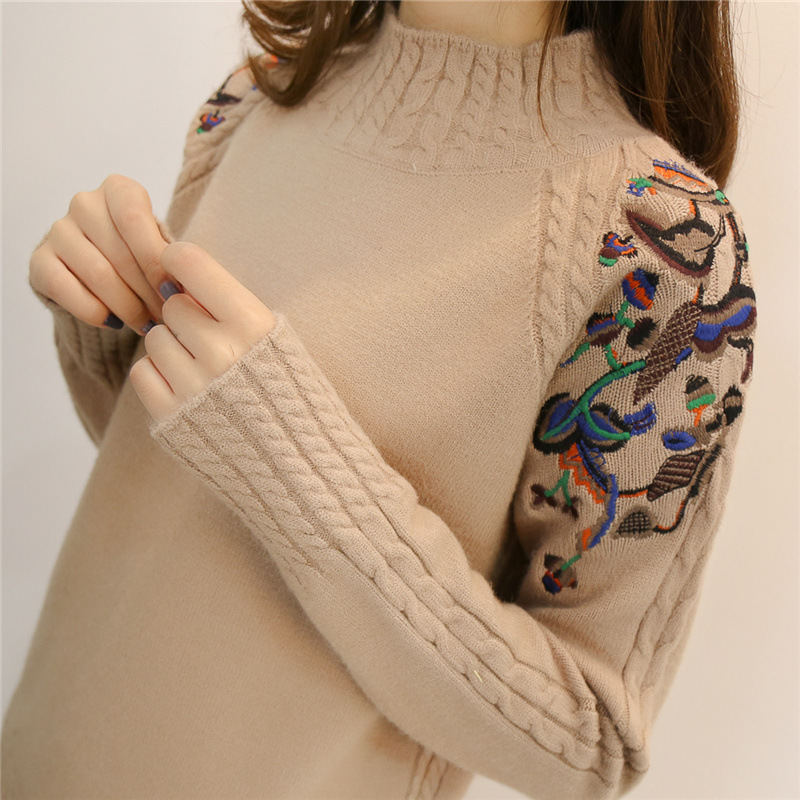 Korean Women Sweater 2021 Pullover Cotton Autumn Winter Embroidery Loose Solid Long Sleeve Jumper Casual Pullover Sweater Women, Black
Korean Women Sweater 2021 Pullover Cotton Autumn Winter Embroidery Loose Solid Long Sleeve Jumper Casual Pullover Sweater Women, Black