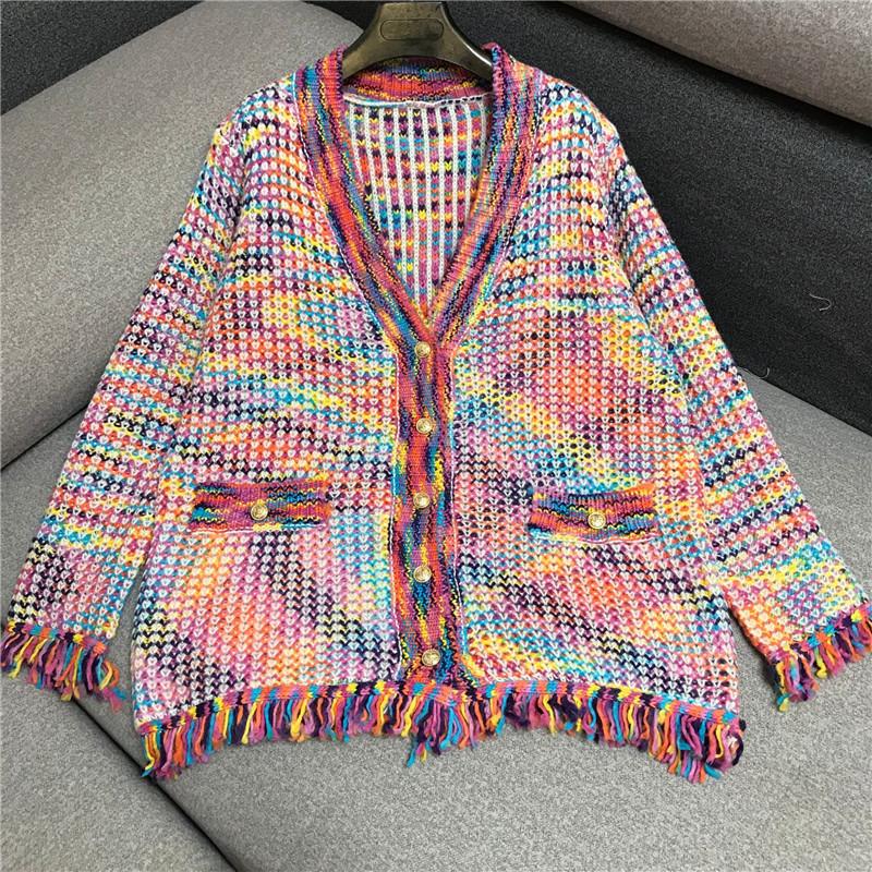 Women's Knits & Tees 2021 Autumn Winter Colored Woven V-neck Sweater Coat Hgih Street Knitted Cardigan Loose Overisize Sweaters Jacket, White
Women's Knits & Tees 2021 Autumn Winter Colored Woven V-neck Sweater Coat Hgih Street Knitted Cardigan Loose Overisize Sweaters Jacket, White