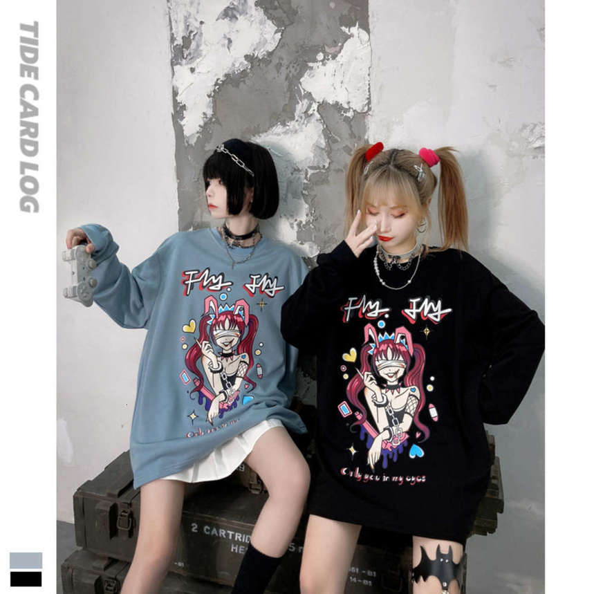 Autumn winter round neck Pullover loose long sleeve lazy wind two-dimensional sweater animation cartoon printed men's and women's top, Black
Autumn winter round neck Pullover loose long sleeve lazy wind two-dimensional sweater animation cartoon printed men's and women's top, Black