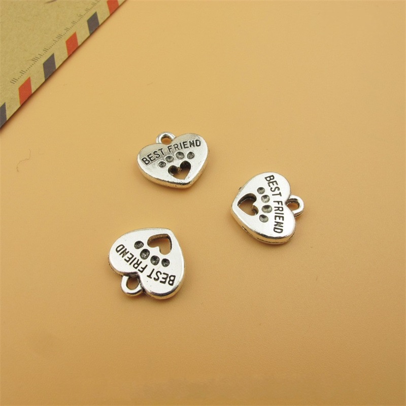 Antique Silver Best Friend Dog Paw Print Heart Charms Pendants Alloy Beads For Bracelet Necklace Jewelry Brand Crafts Accessories DIY C3
Antique Silver Best Friend Dog Paw Print Heart Charms Pendants Alloy Beads For Bracelet Necklace Jewelry Brand Crafts Accessories DIY C3
