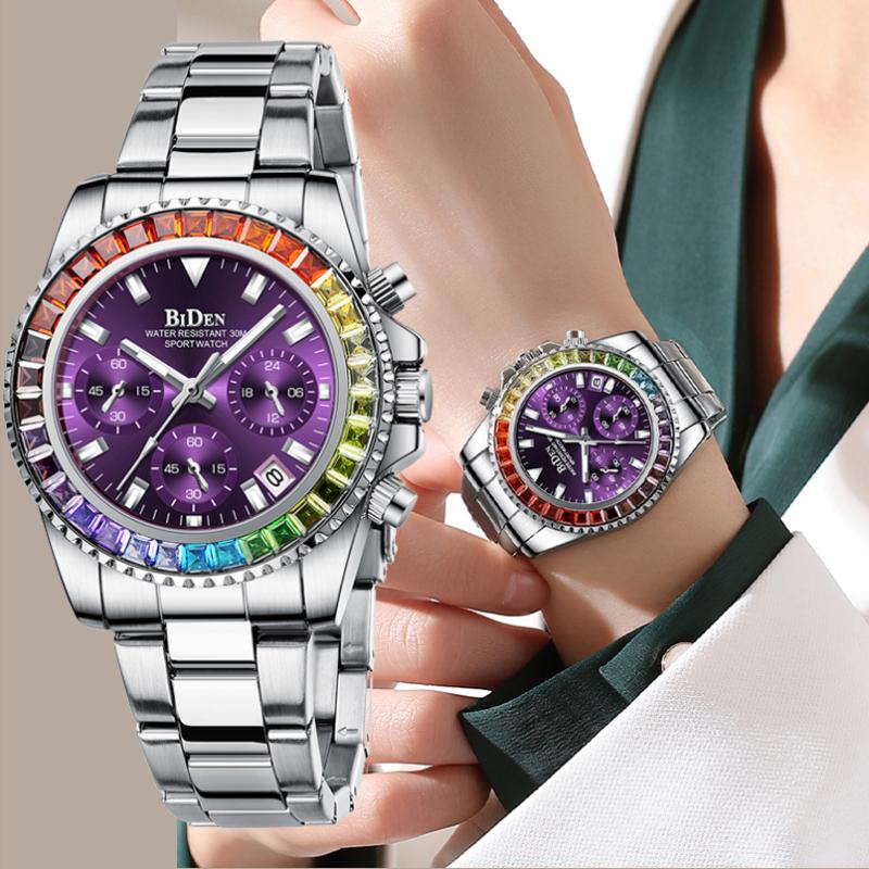 Wristwatches BIDEN Watch For Women Quartz Wrist Watches Fashion Ladies Bracelet 12/24 Hours Chronograph Waterproof Calendar Montre Femme Lux, White
Wristwatches BIDEN Watch For Women Quartz Wrist Watches Fashion Ladies Bracelet 12/24 Hours Chronograph Waterproof Calendar Montre Femme Lux, White
