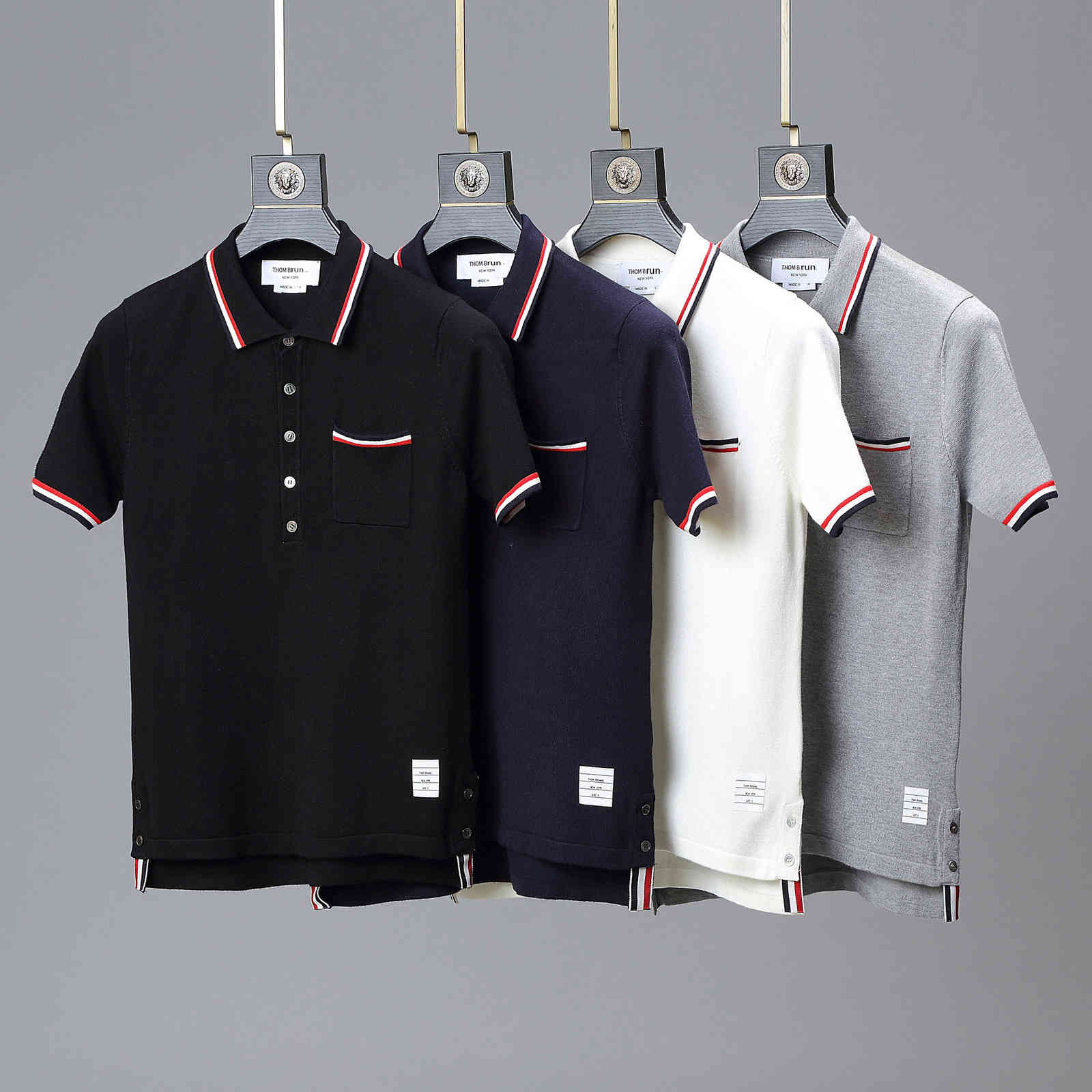 Thom Tb Brand Polo Shirt Men Cotton Casual Women Blouse Striped Pocket Korean Design High Quality Plus Size, Black
Thom Tb Brand Polo Shirt Men Cotton Casual Women Blouse Striped Pocket Korean Design High Quality Plus Size, Black