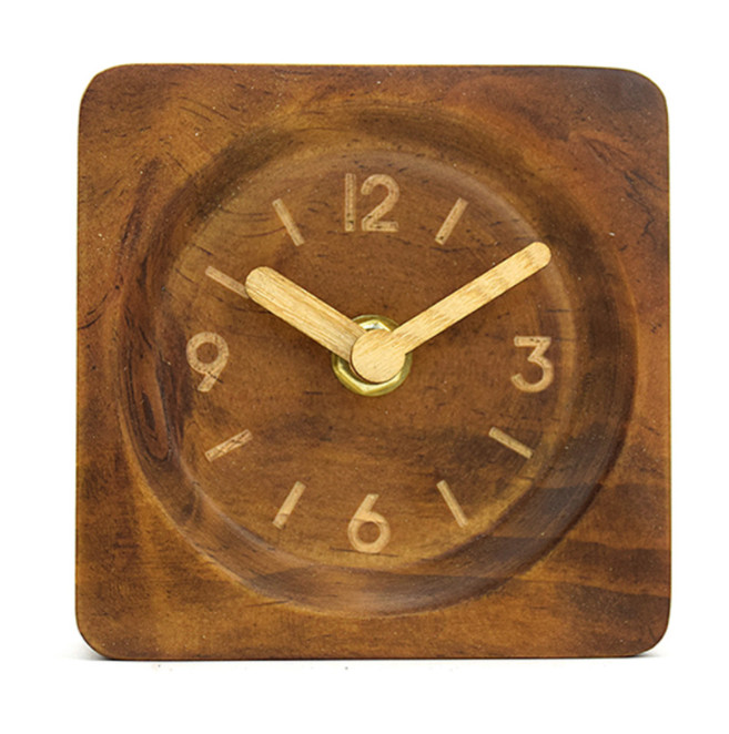 The latest table clocks, creative solid wood alarm clock, stylish wooden needles, silent small logs, many styles to choose from