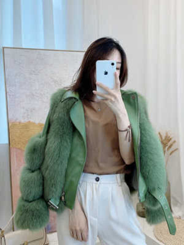 Real Fox Fur Coats With Genuine Sheepskin Leather Wholeskin Natural Fox Fur Jacket Outwear Women Winter 2c