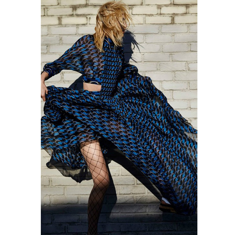 Women Dress Hollow Out Irregular Long Sleeve Printing Dresses Plus Size Vintgae Sexy Bohemian 210524