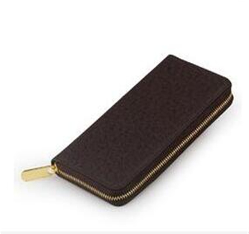 Hot ZIPPY WALLET Real Leather with additional credit card slots high quality leather women purse Classical long wallet With Box