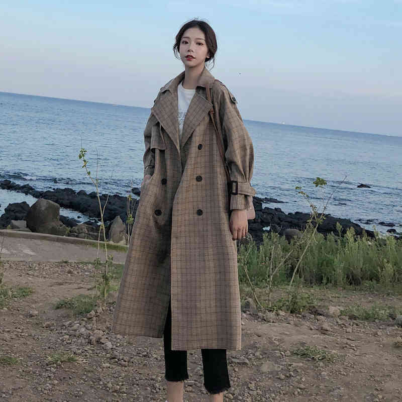 Women's Trench Coats Korean women's trench coat with a belt, long, double face, loose, feather duster, outdoor clothes storm flaps KY2N, 1# shoe box
Women's Trench Coats Korean women's trench coat with a belt, long, double face, loose, feather duster, outdoor clothes storm flaps KY2N, 1# shoe box