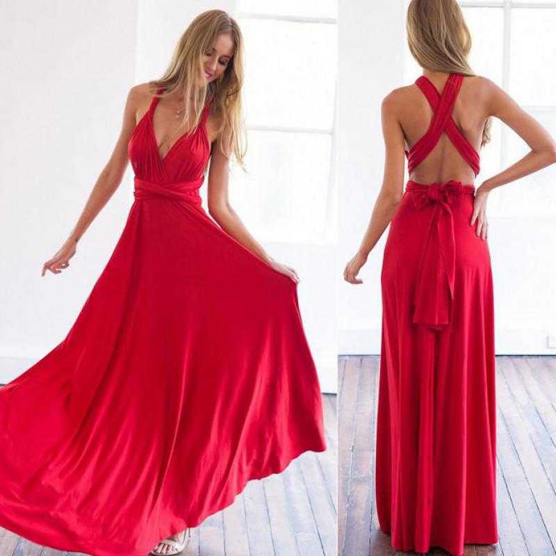 Arrival Sexy Women Multiway Wrap Rope Cross Bandage Dress Halter Long Party Bridesmaids Infinity Robe 210527