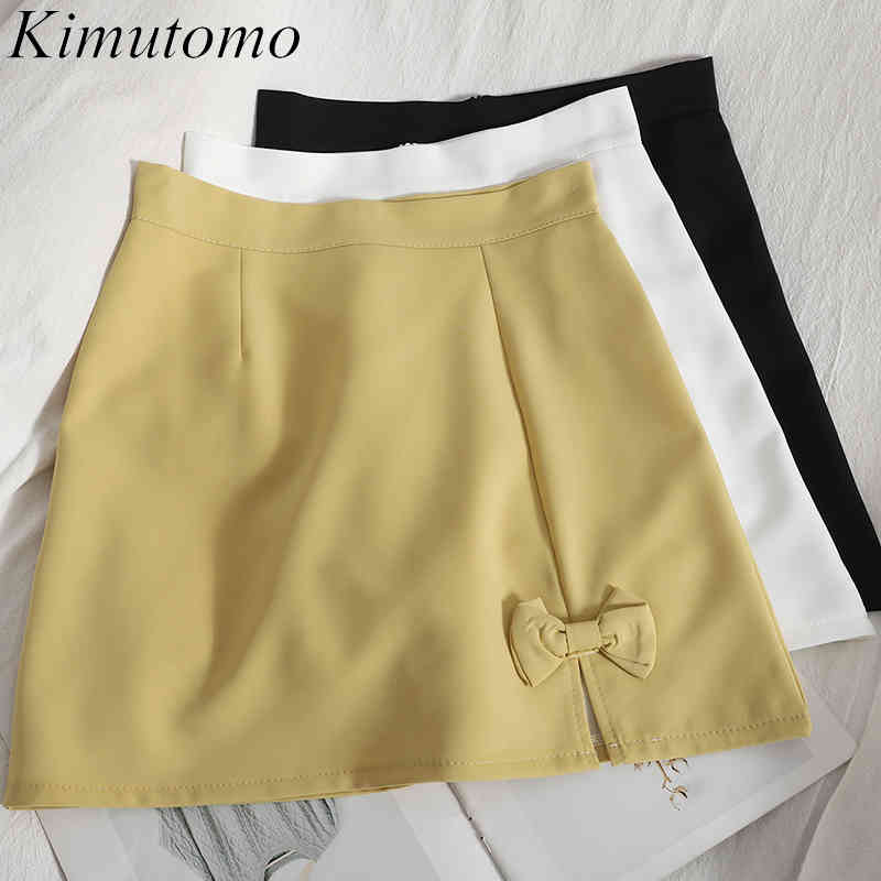 Kimutomo Korean Split Bow Skirt Women's Spring Summer High Waist Solid Color A-line Thin All-matching Mini Skirt Casual 210521, Black
Kimutomo Korean Split Bow Skirt Women's Spring Summer High Waist Solid Color A-line Thin All-matching Mini Skirt Casual 210521, Black