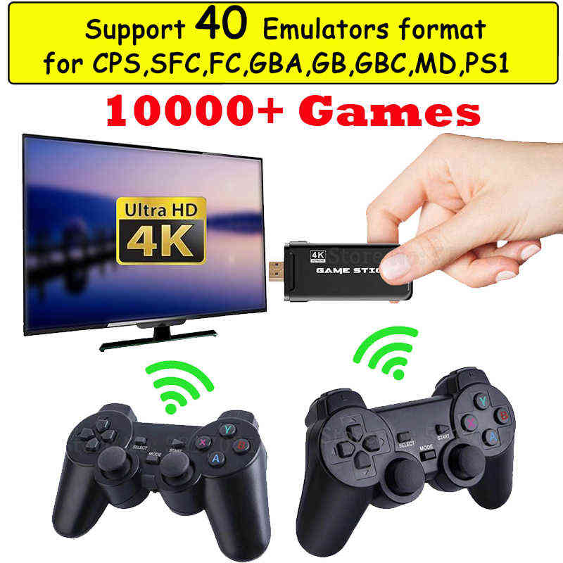 4K HD Handle Video Game Console 2.4G Wireless Controller For PS1/FC/GBA 40 emulator Retro TV Dendy Game 10000 Mini Games Stick H1112
4K HD Handle Video Game Console 2.4G Wireless Controller For PS1/FC/GBA 40 emulator Retro TV Dendy Game 10000 Mini Games Stick H1112