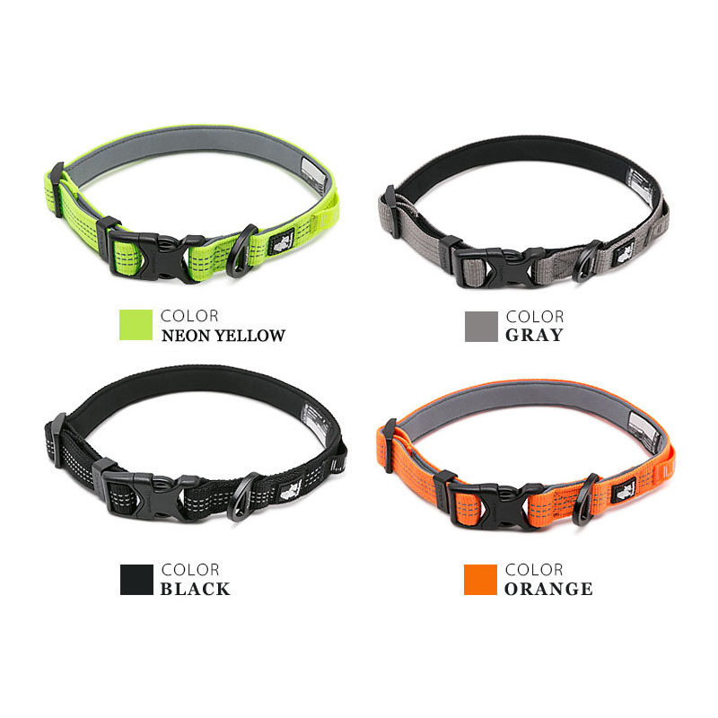 Truelove Padded Dog Collars For Big Small Dogs Nylon adjustable Reflective Soft Quick Release Dog Necklace For Pets Dropshipping