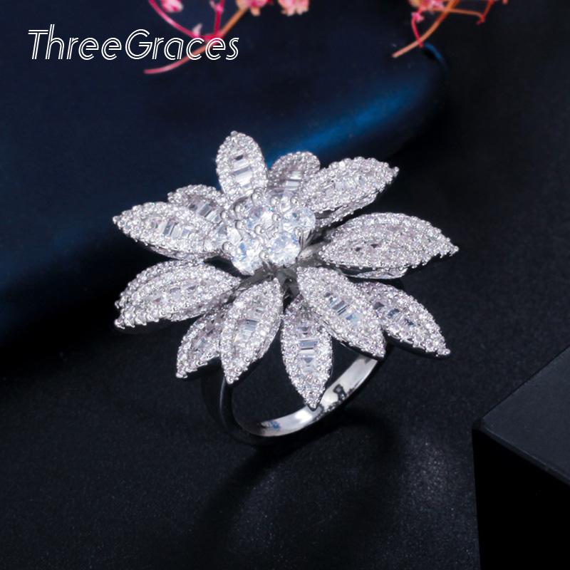 Cluster Rings ThreeGraces Gorgeous White Fireworks Flower Cubic Zirconia Statement Big Sliver Color Cocktail Party Finger For Women R107, Golden;silver
Cluster Rings ThreeGraces Gorgeous White Fireworks Flower Cubic Zirconia Statement Big Sliver Color Cocktail Party Finger For Women R107, Golden;silver