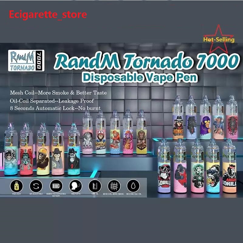 Original RandM Tornado 7000 Puffs Disposable Vape Pen Electronic Cigarettes 14ml Pod With Mesh Coil 6 Glowing Colors Rechargeable Air-adjustable 5%
Original RandM Tornado 7000 Puffs Disposable Vape Pen Electronic Cigarettes 14ml Pod With Mesh Coil 6 Glowing Colors Rechargeable Air-adjustable 5%
