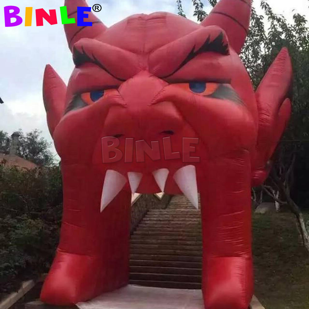 Stage Red 4.5mH Inflatable Evil Entrance Tunnel Demon Arch Tent For Outdoor Event Halloween Decoration