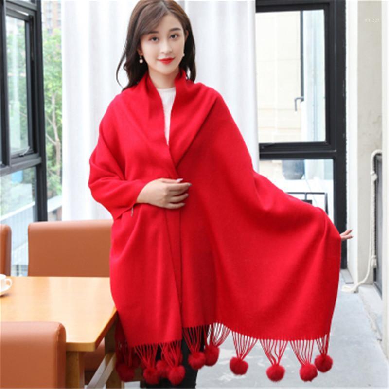Scarves Wool Polyester Blend Women Fashion Korean Style Cute Hair Balls Solid Color Thick Scarfs Shawl Pashmina 70x200cm, Blue;gray
Scarves Wool Polyester Blend Women Fashion Korean Style Cute Hair Balls Solid Color Thick Scarfs Shawl Pashmina 70x200cm, Blue;gray