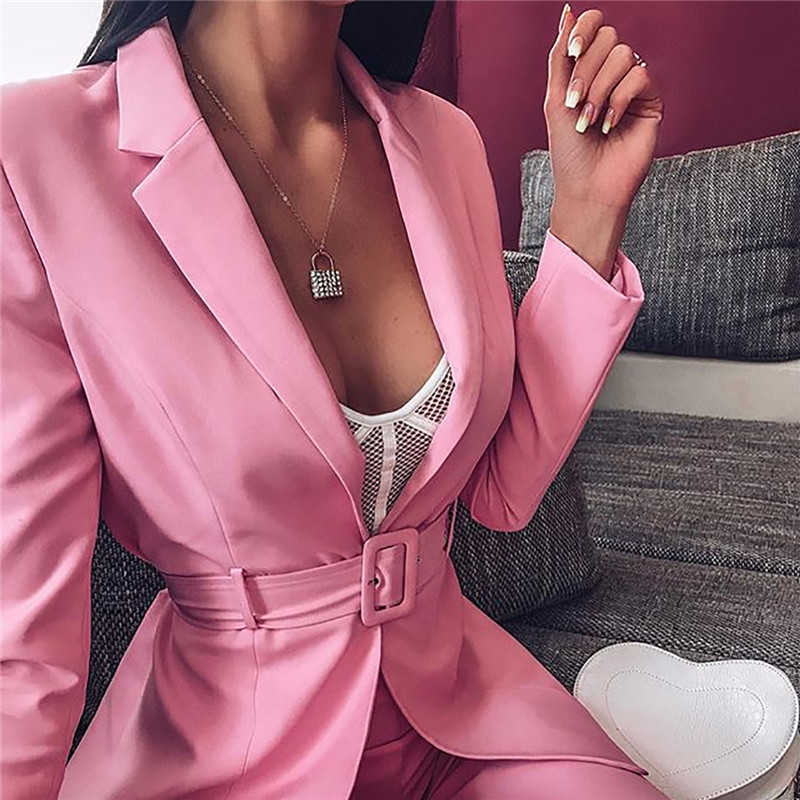 autumn winter women blazer shorts set 2 piece set office suit plus size outfits jacket casual wide leg co ord set pants y0625