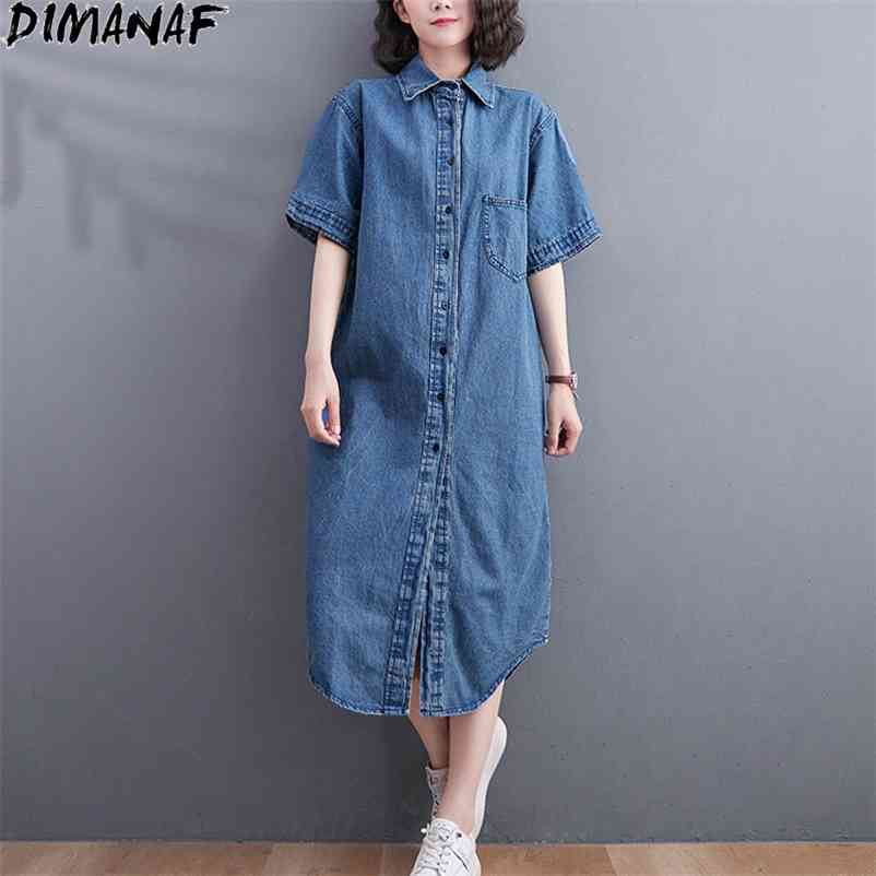 Plus Size Summer Shirt Dress Long Women Lady Solid Denim Short Loose Casual Blue Basic Korea Cardigan 210531, San-5411
Plus Size Summer Shirt Dress Long Women Lady Solid Denim Short Loose Casual Blue Basic Korea Cardigan 210531, San-5411
