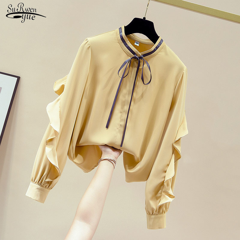 Autumn Fashion Elegant Chiffon Blouse Women Ruffle Tops Long Sleeve Causal Shirts Feminine Blusas 11164 210521, Yellow
Autumn Fashion Elegant Chiffon Blouse Women Ruffle Tops Long Sleeve Causal Shirts Feminine Blusas 11164 210521, Yellow