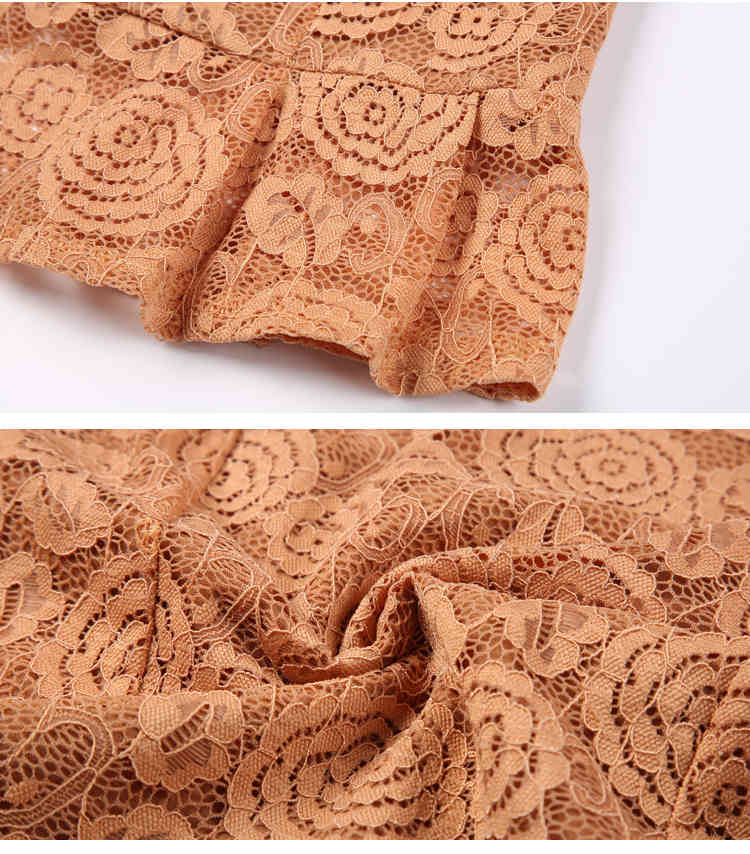 Slim Long Sleeve Shirts Pullover Autumn Winter Fashion Lace Hollow Women Blouses Sexy Solid Print Ladies Tops Elegant 6917 50 210510