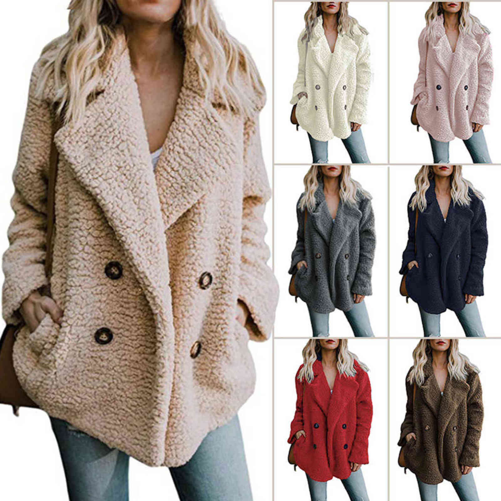 Gentillove Women Winter Teddy Coat Female Warm Faux Fur England Coat Casual Oversized Soft Fluffy Fleece Jackets Overcoat 211123