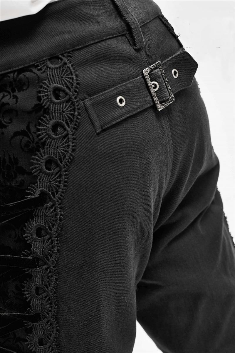 Devil Fashion Jacquard Retro Button Pants For Men Gothic Long Cotton Trousers Suit Men's