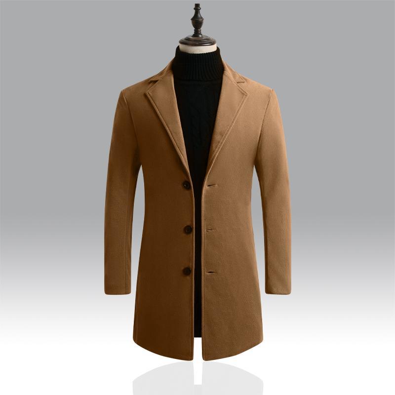 Autumn Winter Mens Brand Fleece blends Jacket Male Overcoat Casual Solid Slim collar coats Long cotton trench coat Streetwear, Black
Autumn Winter Mens Brand Fleece blends Jacket Male Overcoat Casual Solid Slim collar coats Long cotton trench coat Streetwear, Black