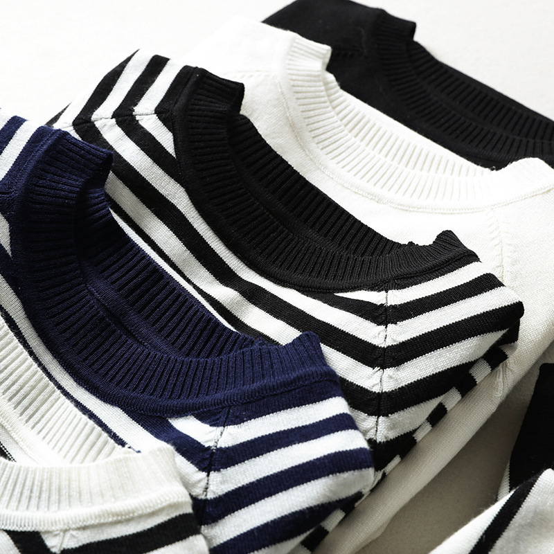Lizkova Summer Knitted Striped T-shirt Women Korean Cute Short Sleeve Tops Harajuku style Streetwear Clothes 210406