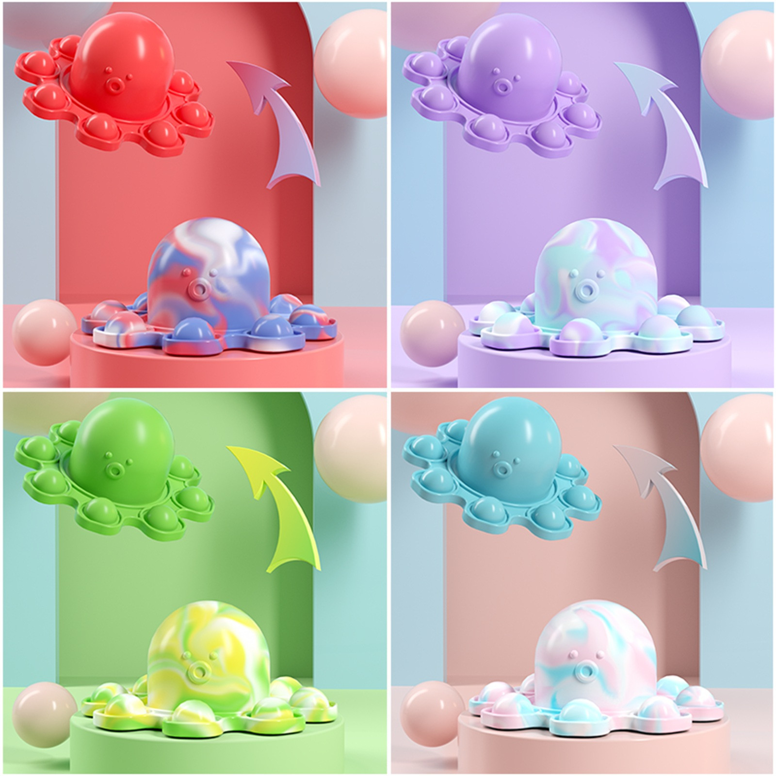 Fidget Toys Both Sides Turn Over Octopus Toy Silicone Push Bubble Gadget Toys, Special Needs Of Autism To Relieve Stress
Fidget Toys Both Sides Turn Over Octopus Toy Silicone Push Bubble Gadget Toys, Special Needs Of Autism To Relieve Stress