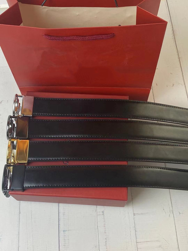 Mens Woman Belt Casual Smooth Buckle Belts 4 Style Optional Width 3.4cm High Quality with Box, Black
Mens Woman Belt Casual Smooth Buckle Belts 4 Style Optional Width 3.4cm High Quality with Box, Black