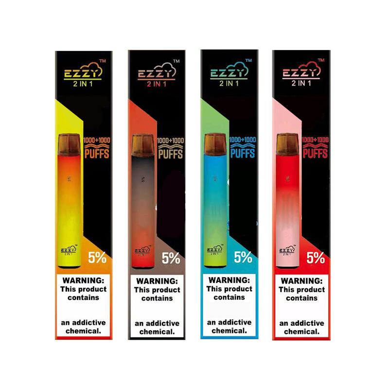 Disposable Vape 2000 Puffs bars Ezzy Super 2 in 1 Double E Cigarette Device 850mAh Battery 8ml Pod Kit VS Bang Switch Duo
Disposable Vape 2000 Puffs bars Ezzy Super 2 in 1 Double E Cigarette Device 850mAh Battery 8ml Pod Kit VS Bang Switch Duo