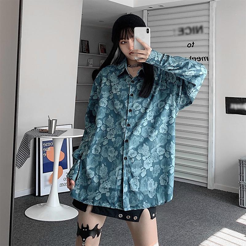 Women's Blouses & Shirts 2021 Oversize Blouse Shirt Women Summer Loose Tops Long Sleeve Flowers Print Hip Hop Streetwear, Blue
Women's Blouses & Shirts 2021 Oversize Blouse Shirt Women Summer Loose Tops Long Sleeve Flowers Print Hip Hop Streetwear, Blue