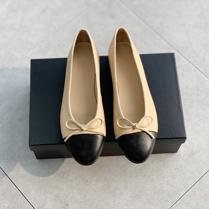 Classic women's casual flat shoes color matching + bow design, soft leather women's shoes, soft and comfortable non-lacing slip-on casual shoes