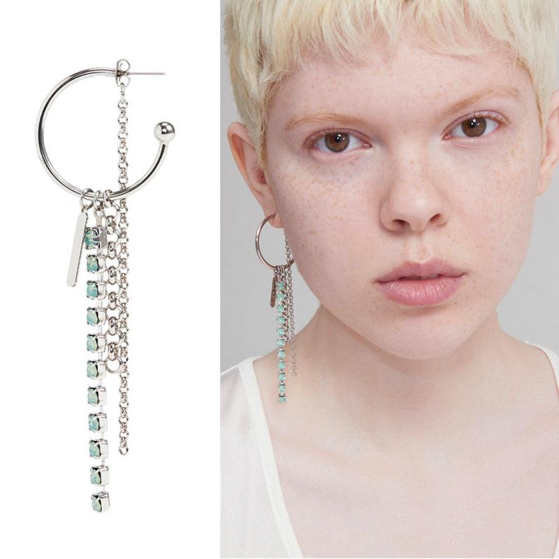 Dangle & Chandelier Spring Green Opal Rhinestone Chain Tassel C-shaped Earring Exaggerated Single Female, Silver
Dangle & Chandelier Spring Green Opal Rhinestone Chain Tassel C-shaped Earring Exaggerated Single Female, Silver