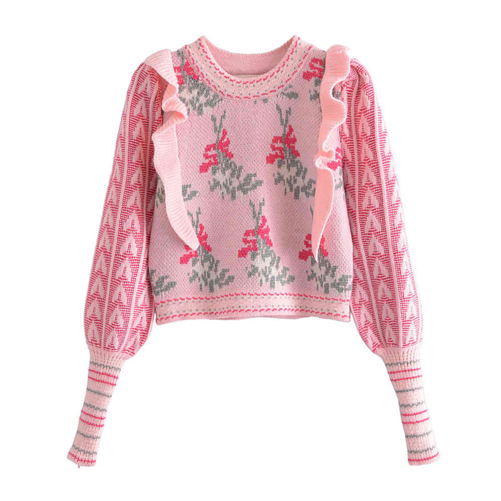BLSQR O-neck Elegant Sweaters Women Flounced Edge Fashion Casual Tops Female Flowers Elegant Pullover Sweater Lady Y1110, As picture
BLSQR O-neck Elegant Sweaters Women Flounced Edge Fashion Casual Tops Female Flowers Elegant Pullover Sweater Lady Y1110, As picture
