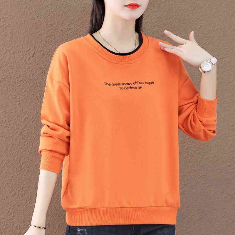 Sweater 2021 new spring and thin round neck hoodless loose top autumn fashion women's coat, S3130104 dark orange
Sweater 2021 new spring and thin round neck hoodless loose top autumn fashion women's coat, S3130104 dark orange