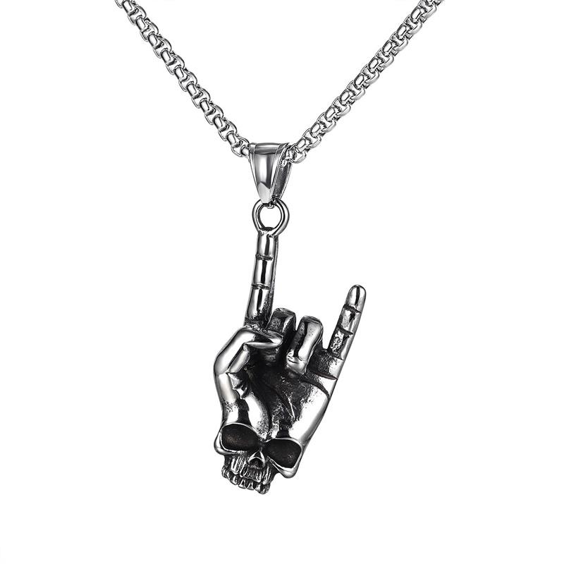 Chains Fashion Rock Roll I LOVE YOU Gesture Pendant Necklace Men Women Stainless Steel Punk Skull Hip Hop Style Jewelry, Silver
Chains Fashion Rock Roll I LOVE YOU Gesture Pendant Necklace Men Women Stainless Steel Punk Skull Hip Hop Style Jewelry, Silver