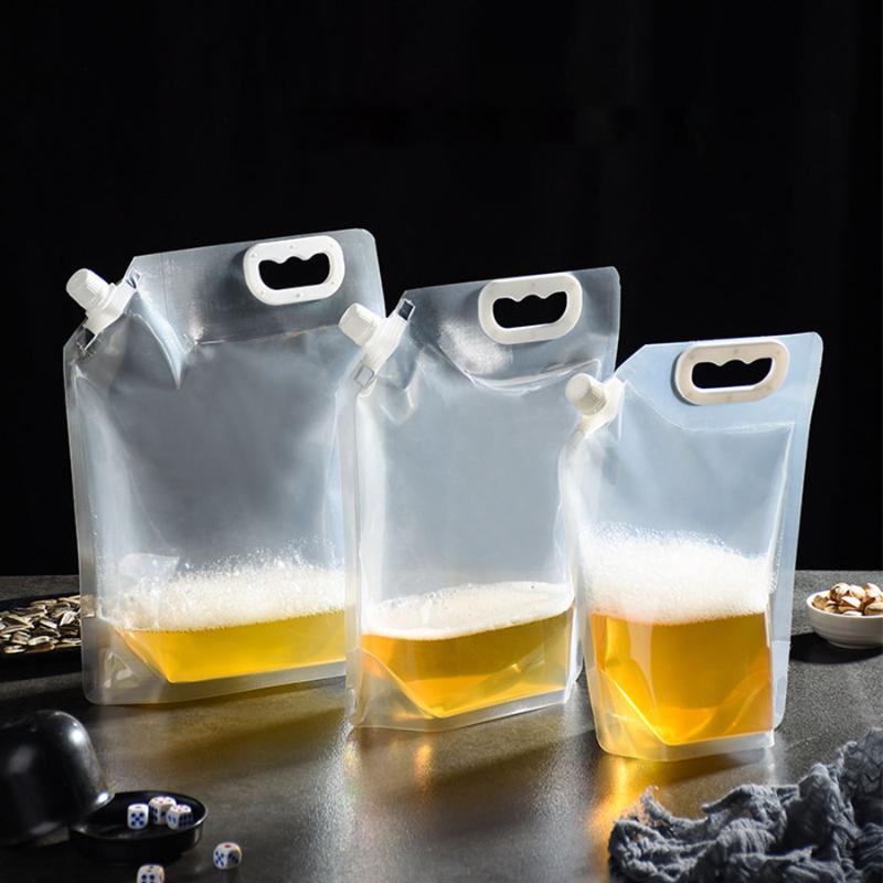 10/20pcs Large Size Stand-up Plastic Drink Packaging Bag Spout Pouch For Beer Beverage Liquid Juice Milk Coffee Gift Wrap