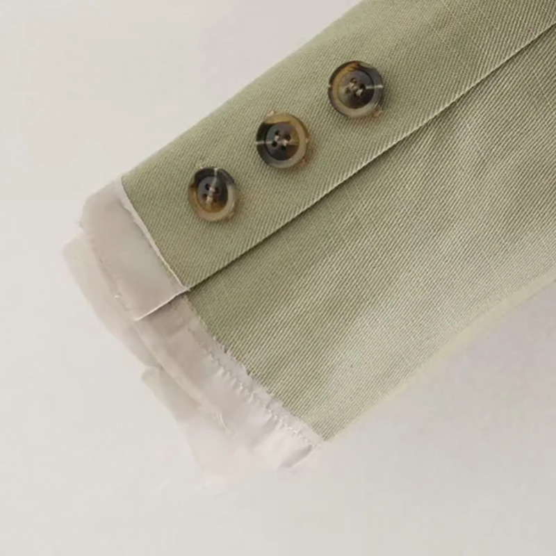 Fashion Army Green Color Short Blazer Women Patchwork Long Sleeve Work Wear Blazers Lady Pocket Single Button Coat 210414