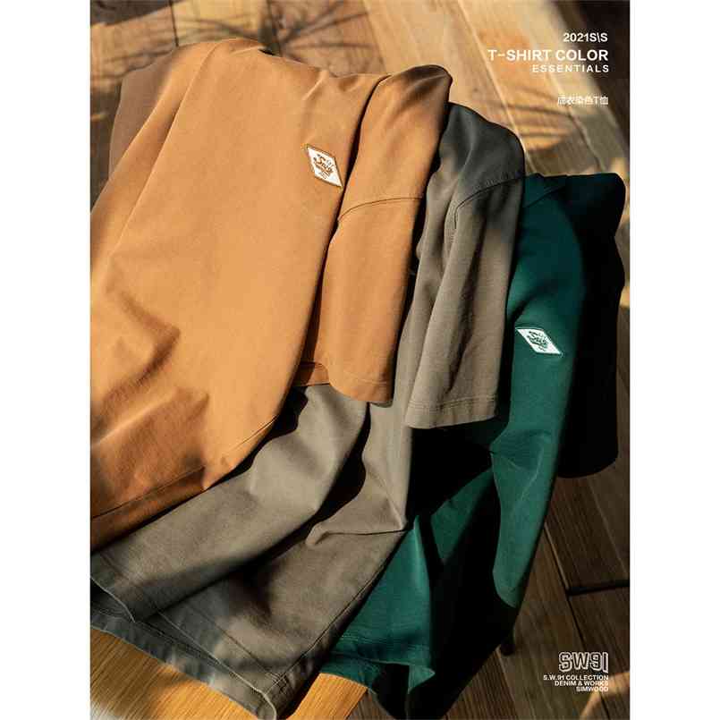 Loose Embroidery T-shirts Men Quality 3 Needles Bottom Cover Stitch Tops Solid Color Basic Plus Size Tshirt 210707, Vintage green
Loose Embroidery T-shirts Men Quality 3 Needles Bottom Cover Stitch Tops Solid Color Basic Plus Size Tshirt 210707, Vintage green