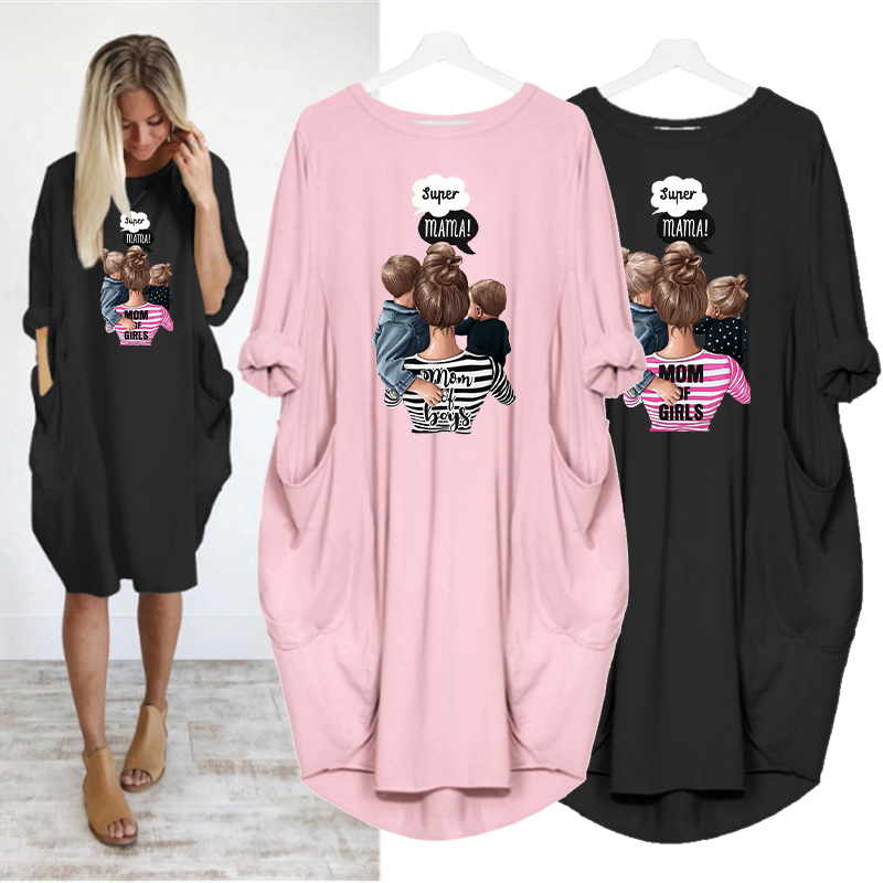 Plus Size Womens Midi Dress Long Sleeve Dresses er Mama Print o Neck Loose Pocket Casual Vintage Vestidos Robe Femme Autumn, D002 black
Plus Size Womens Midi Dress Long Sleeve Dresses er Mama Print o Neck Loose Pocket Casual Vintage Vestidos Robe Femme Autumn, D002 black