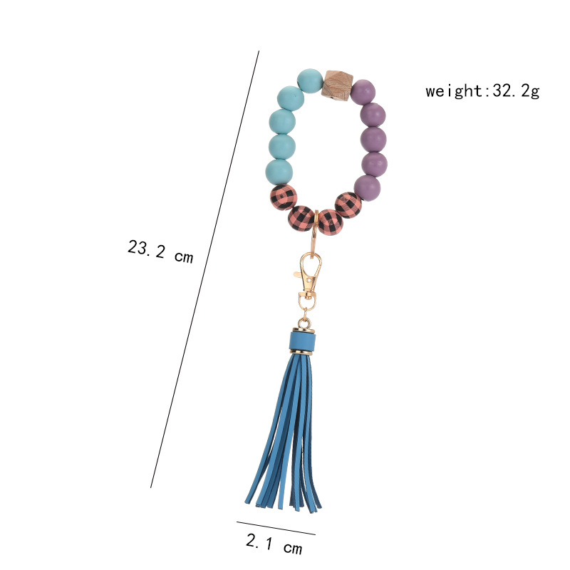 Handmade Beaded Bracelet Tassel Keychain Women's Portable Key Charm Creative Bracelet Ladies Keyring